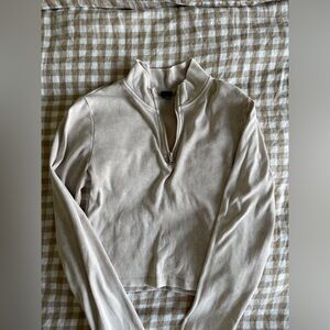 Wild Fable Cream Quarter-Zip Sweater